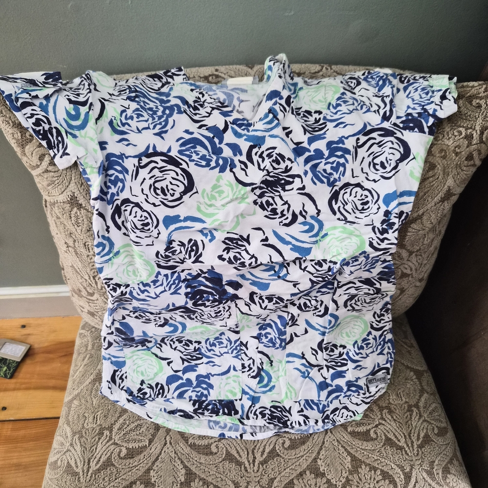 Grey's Anatomy Floral Print Women's Top - Blue and Green